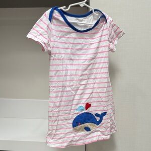 Whale Print Pink and Blue Kids Nightgown